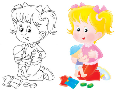 画洋娃娃的图片