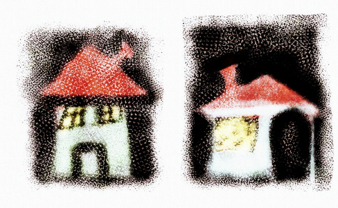 手绘涂鸦房子