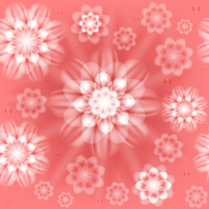 温柔粉红无缝模式与白色的花