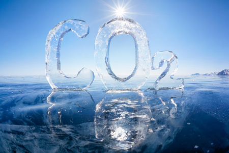 冰冷的化学公式的二氧化碳 co2照片