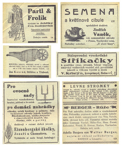 报纸页面的广告，1935 年，czeh 共和国