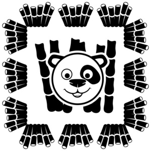 纹身竹子的含义在白色背景上的熊猫照片
