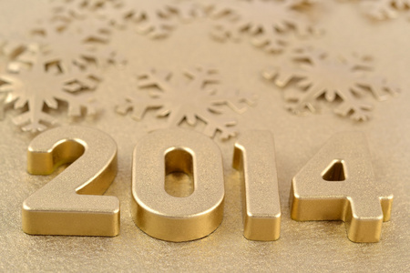 服饰配件海报2014 年金色数字照片