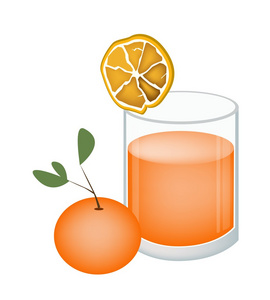 橙色的果汁和桔子水果 glass