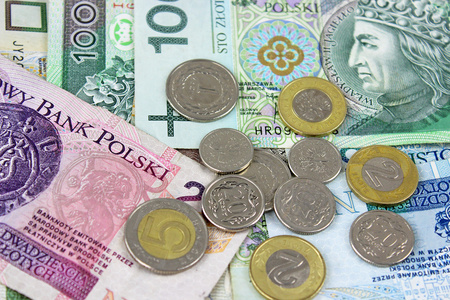 波兰兹罗提 pln 货币纸币和硬币