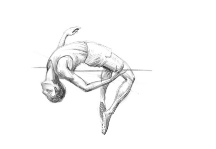 渲染现代木制豪华工作室手绘素描, 铅笔图奥林匹克运动会运动员年轻