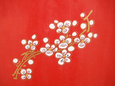 用花的花卉背景。与花卉图案背景红色的壁纸