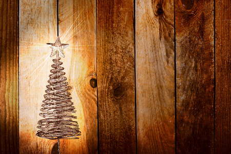 圣诞贺卡与上木广管局金金属 firtree