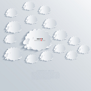 羊抽象的 3d 设计背景矢量插图，白色