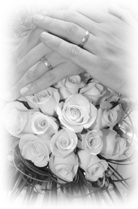 婚礼的花束和环