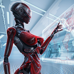 未来派的女机器人照片