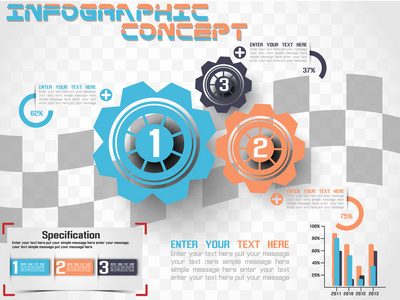 信息图现代风格齿轮 2