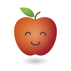 可爱的红色新鲜苹果的插图