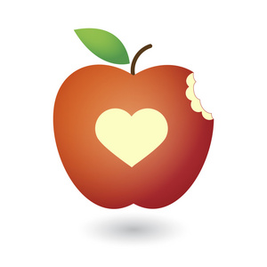 可爱的红色新鲜苹果的插图