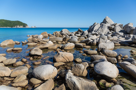 美丽的夏天的海洋海岸景观