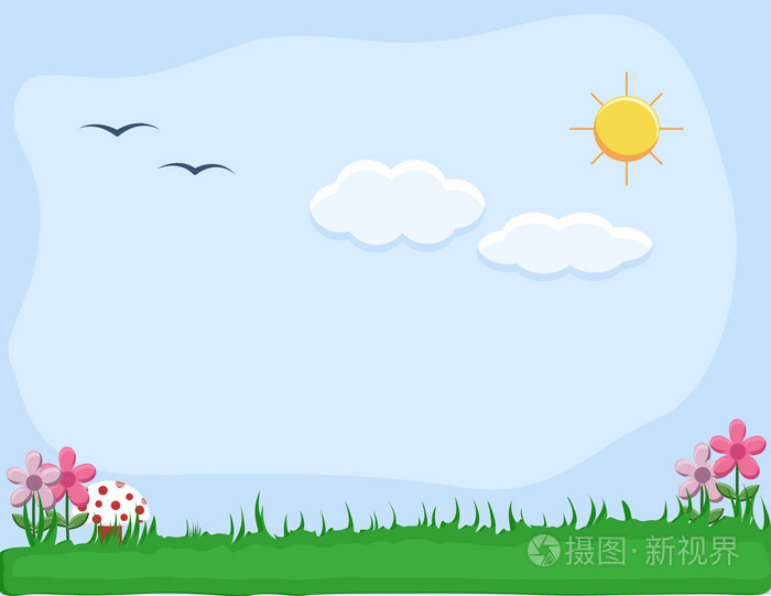 grassline户外卡通背景矢量