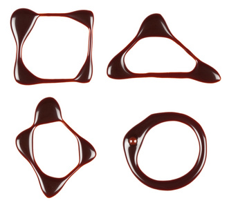 设置巧克力糖浆的符号 正方形 圆形 三角形 菱形被隔离在一张白纸