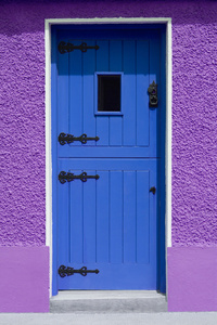 蓝紫色墙门