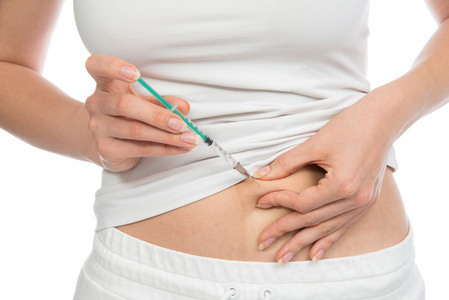 腹部皮下胰岛素注射笔注射疫苗接种
