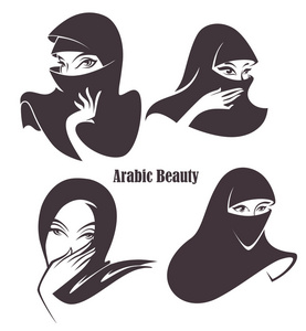 阿拉伯文穆斯林女人的美丽的脸
