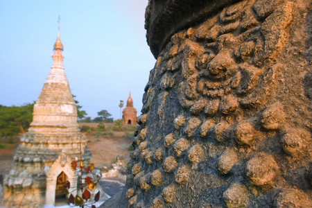 在蒲甘，缅甸，缅甸佛塔寺雕刻