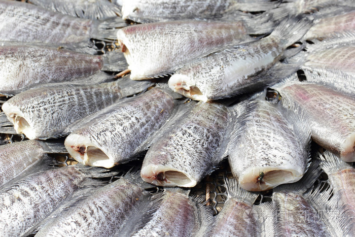 在外部干燥的蛇皮鱼鱼