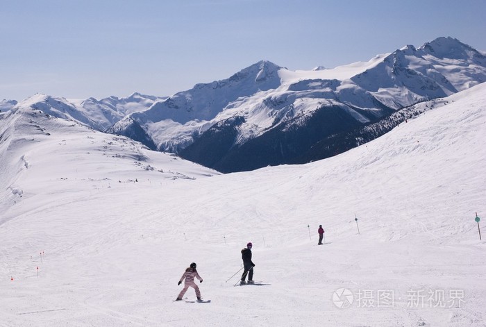 加拿大不列颠哥伦比亚省惠斯勒滑雪者，