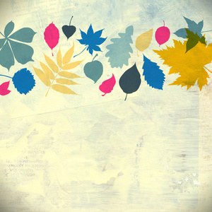 纸的树叶背景在复古的颜色