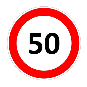 50 的速度限制标志摄影图