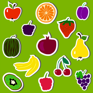 水果和浆果设置矢量