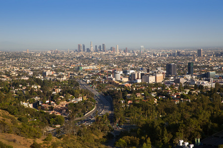 市中心加利福尼亚州 la 洛杉矶的天际线