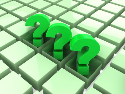 三个问号3d 三个绿色问号照片