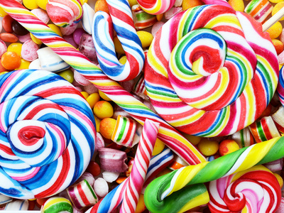多彩多姿的背景所作的各种多彩糖果