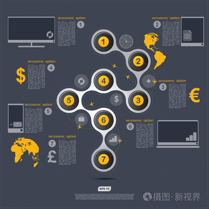 信息图表选项横幅信息学技术