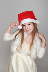 圣诞老人帽的女孩