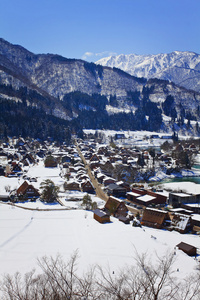 在白川乡町村城山视角查看