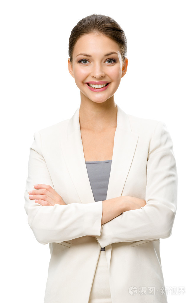 女性行政交叉双手的半身画像照片-正版商用图片1d9mfo-摄图新视界