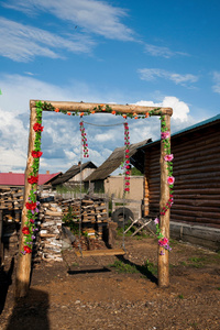 内蒙古呼伦贝尔市额尔古纳河畔的农家小院的摇摆