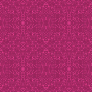 无缝暗粉红色背景上的花卉图案