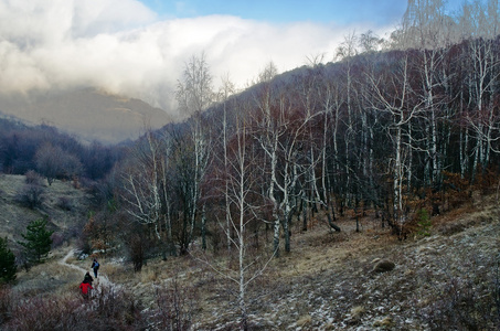 小山在一月份克里米亚 乌克兰 北部 Demerdzhi