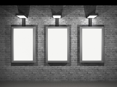 街头广告灯箱在夜间的插图