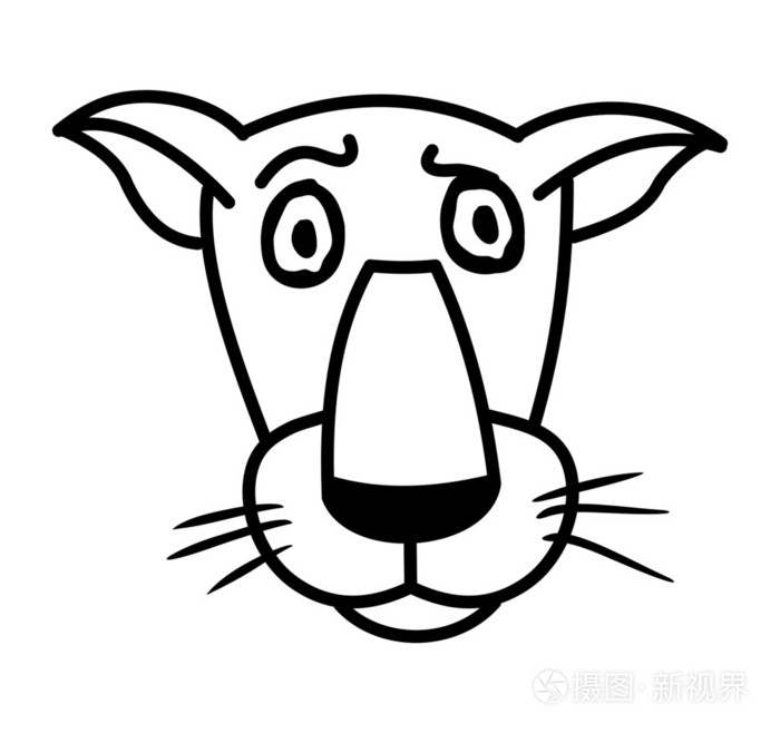轮廓滑稽黑豹插画-正版商用图片1d9y6i-摄图新视界