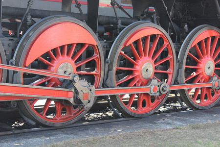 蒸汽机车的车轮图片