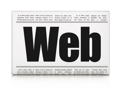 Web 开发新闻概念 报纸头条 Web