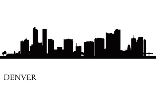 丹佛市的天际线轮廓背景照片