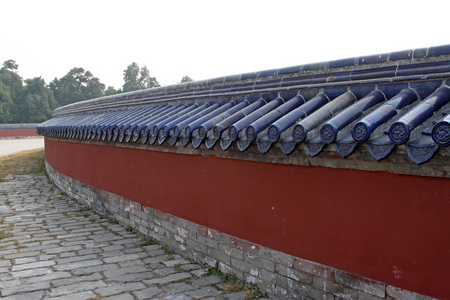 釉面的墙体的天堂寺