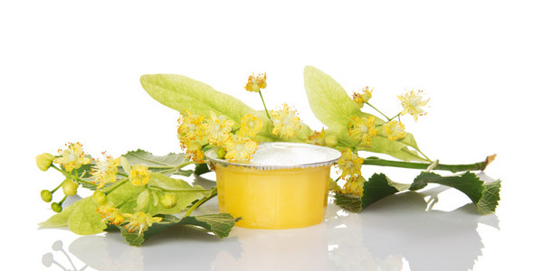 罐蜂蜜和林登朵朵分支
