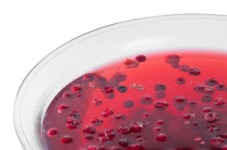 炖小红莓和其他浆果在一个大玻璃碗