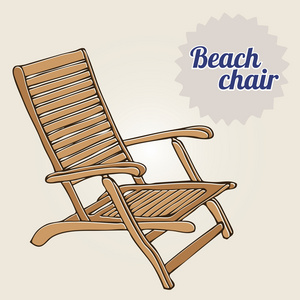 复古插画沙滩椅