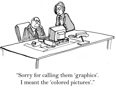 卡通插图老板和秘书在办公室里